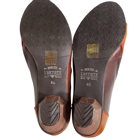 L’Artiste 40 Spring Step All Leather New Two Tone Brown Leather Heeled Boots - - Picture 6 of 8